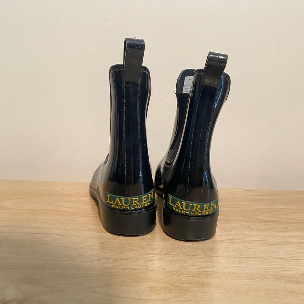 Lauren Ralph Lauren Women’s Black Rubber Rain Boots Women 6 - Picture 3 of 9